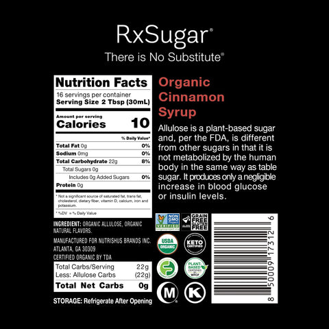 RxSugar Organic Cinnamon Syrup
