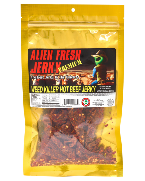 Weed Killer Hot Spicy Beef Jerky Alien Fresh Jerky