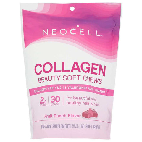 Beauty Bursts Gourmet Collagen Soft Chews Super Fruit Punch 60 pc NEOCELL