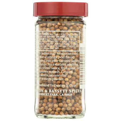 Coriander Seed 1.2 oz Spice MORTON & BASSETT