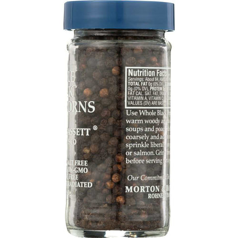 Whole Black Peppercorns 2.1 oz Spice MORTON & BASSETT