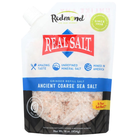 Real Salt Coarse Grind Salt Pouch 16 oz REDMOND