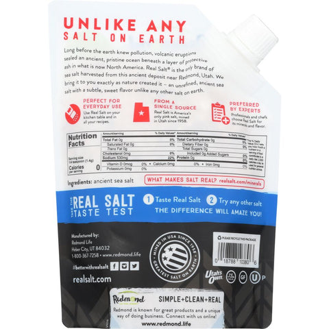 Real Salt Coarse Grind Salt Pouch 16 oz REDMOND