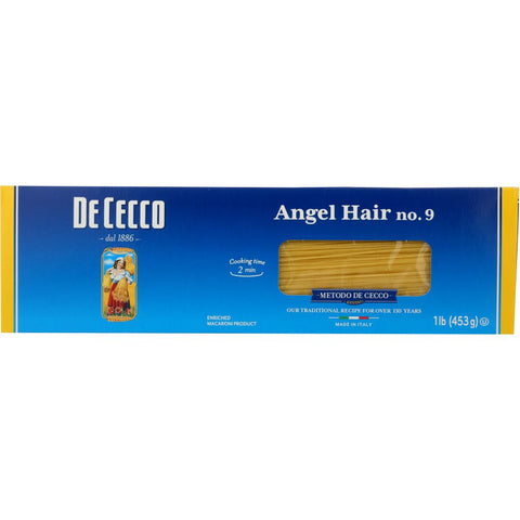 Capellini #9 Angel Hair Pasta 16 oz DE CECCO
