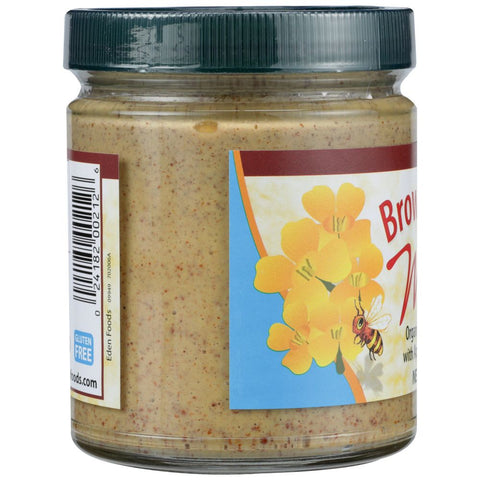 Mustard Brown Glass Jar 9 oz EDEN FOODS