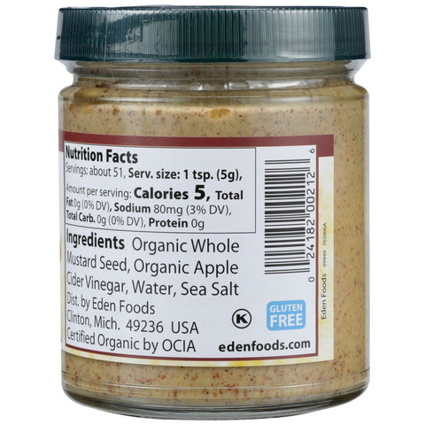 Mustard Brown Glass Jar 9 oz EDEN FOODS