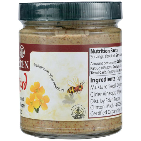 Mustard Brown Glass Jar 9 oz EDEN FOODS