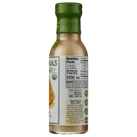 Honey Ginger Vinaigrette Organic Dressing 10 oz BRIIANNAS