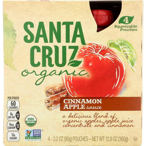 Cinnamon Apple Sauce Pouches 12.8 oz Pack SANTA CRUZ