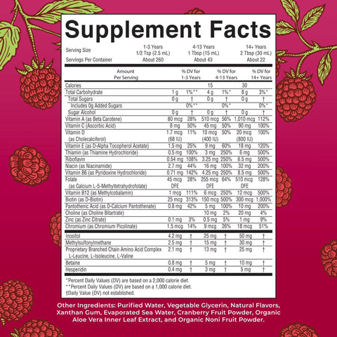 MaryRuth's Liquid Morning Multivitamin| Raspberry Flavor| 22 fl. oz.