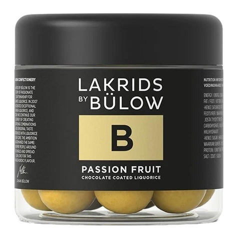 Passion Fruit Chocolate Coated Licorice Lakrids by Bulow 125G