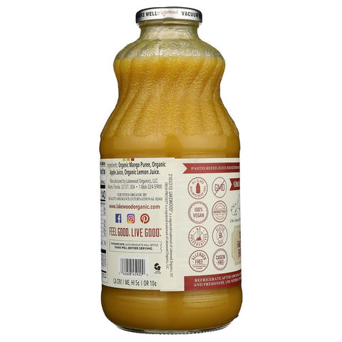 Mango 100% Juice Blend 32 oz Organic Juice LAKEWOOD ORGANIC