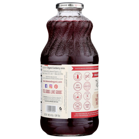 Pure Cranberry Juice Organic 32 oz Lakewood