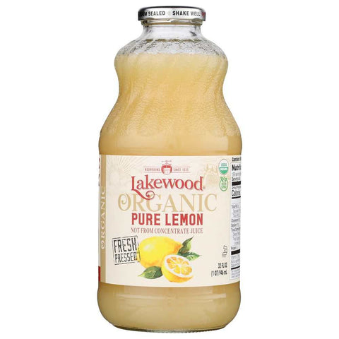 Pure Lemon Juice Organic 32 oz Bottle LAKEWOOD ORGANIC