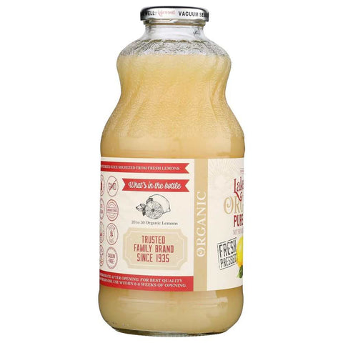 Pure Lemon Juice Organic 32 oz Bottle LAKEWOOD ORGANIC