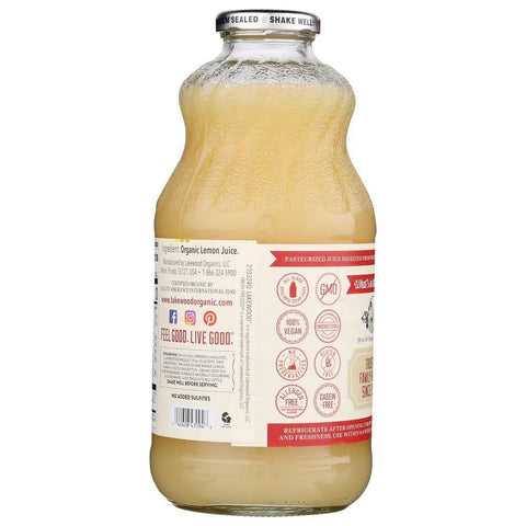 Pure Lemon Juice Organic 32 oz Bottle LAKEWOOD ORGANIC