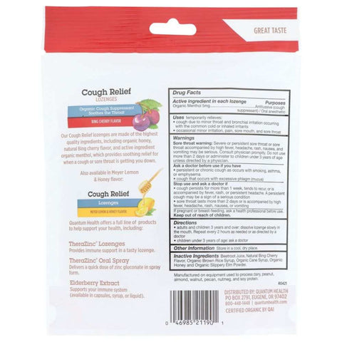 Cough Relief Cherry Organic Lozenges 18 ea QUANTUM