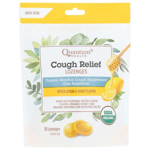 Cough Relief Lozenges Lemon and Honey Organic 18pcs QUANTUM