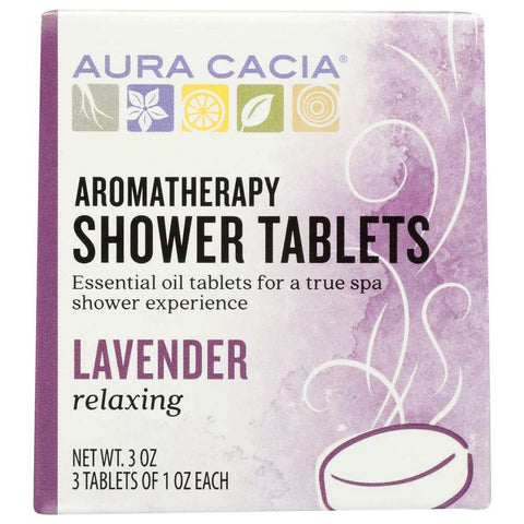 Aromatherapy Relaxing Lavender Shower Tablets 3 Tablets Aura Cacia