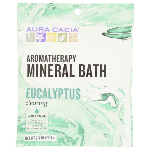 Aromatherapy Mineral Bath Clearing Eucalyptus 2.5 Oz Aura Cacia
