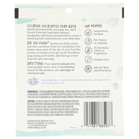 Eucalyptus Clearing Foam Bath 2.5 oz Bath Product Aura Cacia