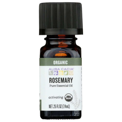 Organic Rosemary Essential Oil 0.25 oz Aromatherapy Oil Aura Cacia