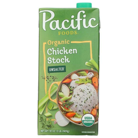 Organic Unsalted Chicken Stock 32 oz Pacific Foods