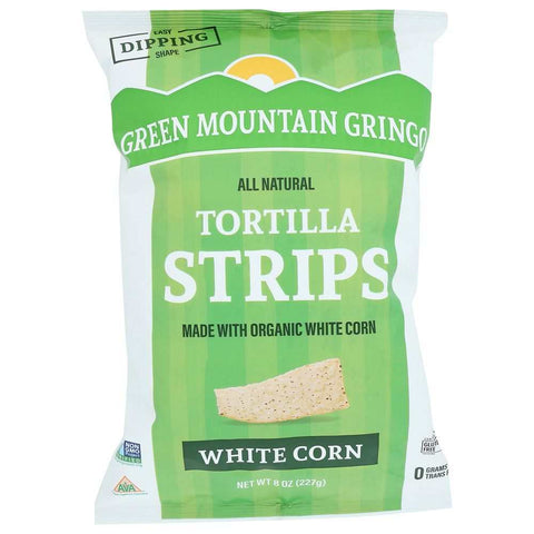 White Corn Tortilla Strips 8 oz Snack Chips GREEN MOUNTAIN GRINGO
