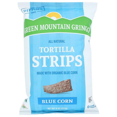 Organic Blue Corn Tortilla Strips 8 oz Snack Green Mountain Gringo