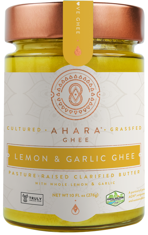 Grass-Fed Lemon & Garlic Ghee Cultured Clarified Butter Ahara Rasa