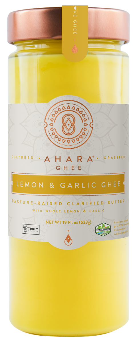 Grass-Fed Lemon & Garlic Ghee Cultured Clarified Butter Ahara Rasa