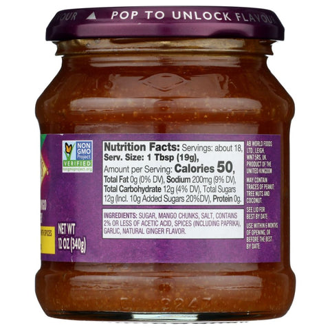 Sweet Mango Mild Chutney Original 12 Oz Patak's