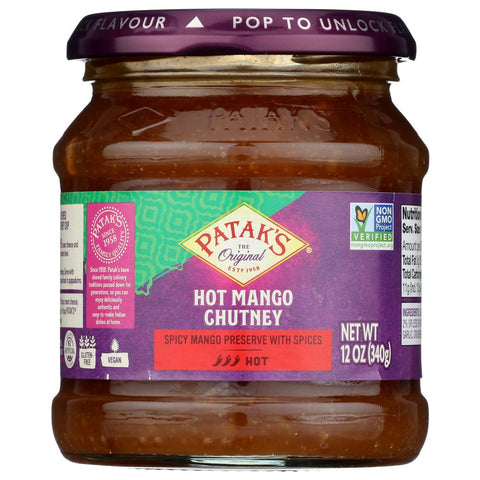 Hot Mango Chutney Spicy Mango Condiment PATAK'S 12 oz