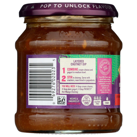 Hot Mango Chutney Spicy Mango Condiment PATAK'S 12 oz