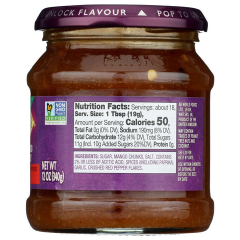 Hot Mango Chutney Spicy Mango Condiment PATAK'S 12 oz