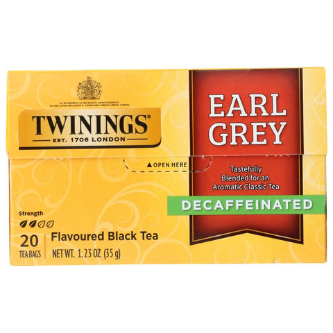 Earl Grey Naturally Decaffeinated Tea Bags 20 Count Twinings of London