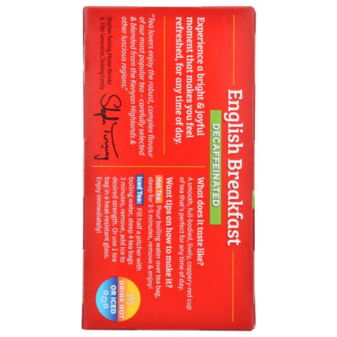 Classics English Breakfast Naturally Decaffeinated Tea Bags TWININGS OF LONDON