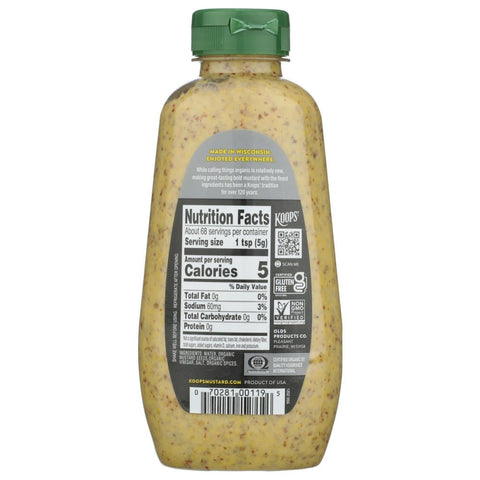 Organic Stone Ground Mustard 12 oz KOOPS