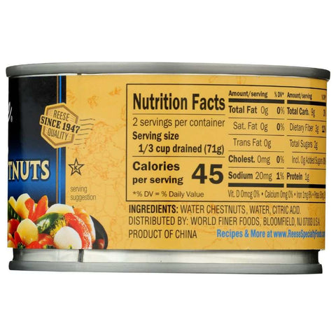 Sliced Water Chestnuts Crisp Water Chestnuts 8 oz Reese