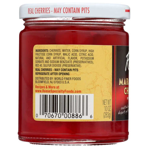 Red Maraschino Cherries with Stems 10 oz REESE