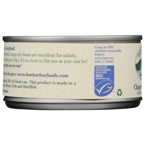 Premium All Natural Chopped Clams 6.5 oz Bar Harbor