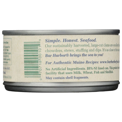 Premium All Natural Chopped Clams 6.5 oz Bar Harbor
