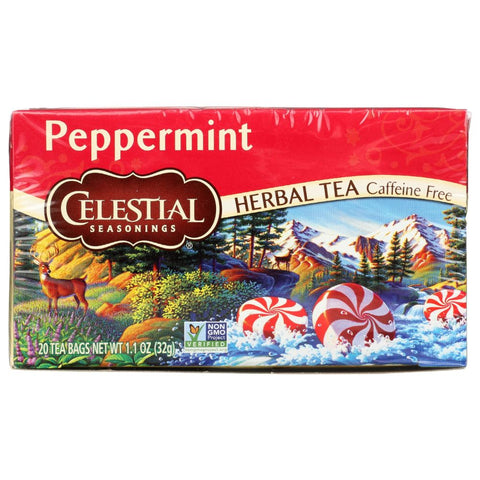 Peppermint Herbal Tea Caffeine Free 20 Tea Bags CELESTIAL SEASONINGS