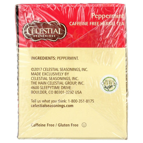Peppermint Herbal Tea Caffeine Free 20 Tea Bags CELESTIAL SEASONINGS