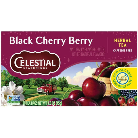 Black Cherry Berry Herbal Tea Caffeine Free 20 bg Celestial Seasonings