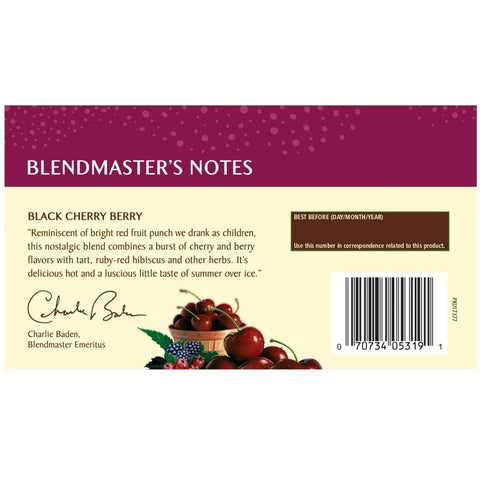 Black Cherry Berry Herbal Tea Caffeine Free 20 bg Celestial Seasonings