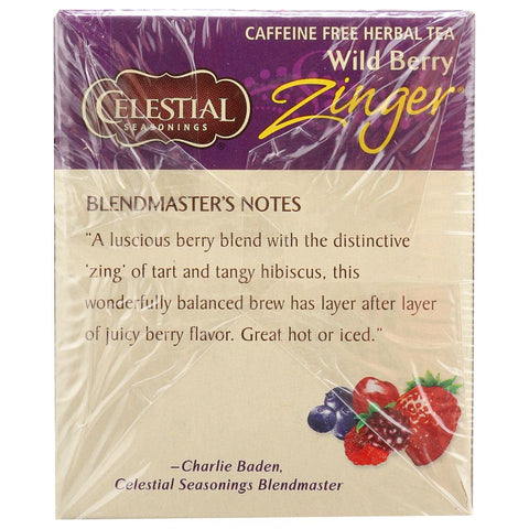 Wild Berry Zinger Herbal Tea Caffeine Free 20 Tea Bags Celestial Seasonings