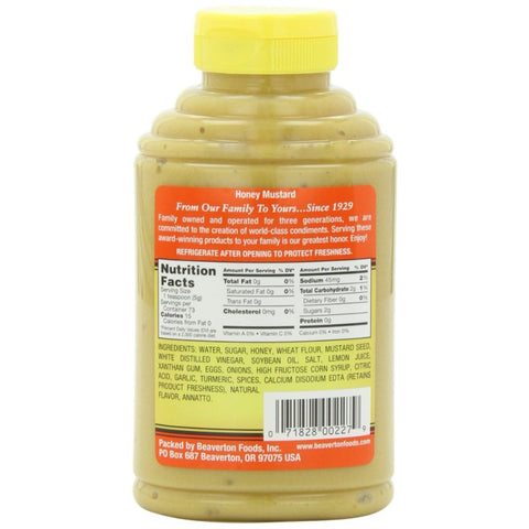 Honey Mustard 13 oz Squeeze Bottle BEAVER