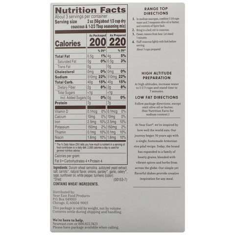 Couscous Mix Herbed Chicken Flavor 5.7 Oz Near East