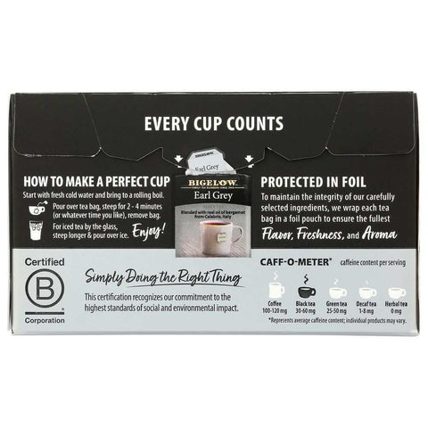 Tea Black Tea Earl Grey 20 Tea Bags Bigelow